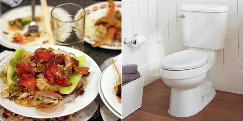 thức ăn gây bồn cầu bị nghẹt